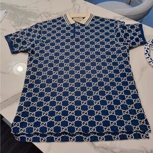 Mens Gucci GG Stretch Cotton Polo 
SUPER RARE!